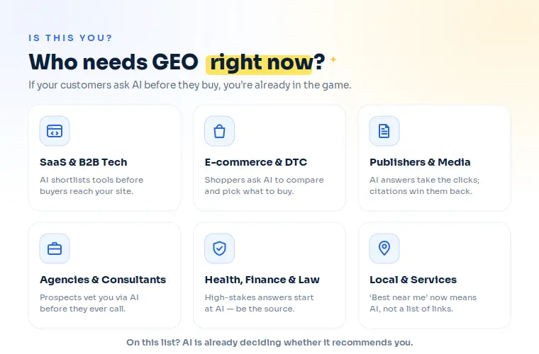 who needs GEO - Users Overview